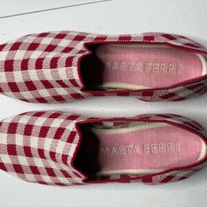 Rothy's Red and White Checkered Flats